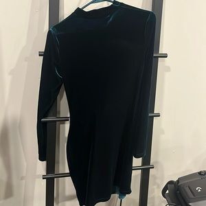 Velvet dark dark green dress